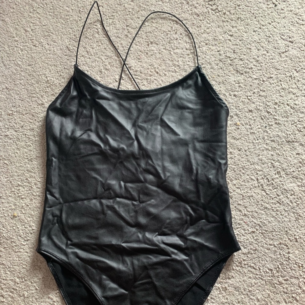 Forever 21 faux leather bodysuit